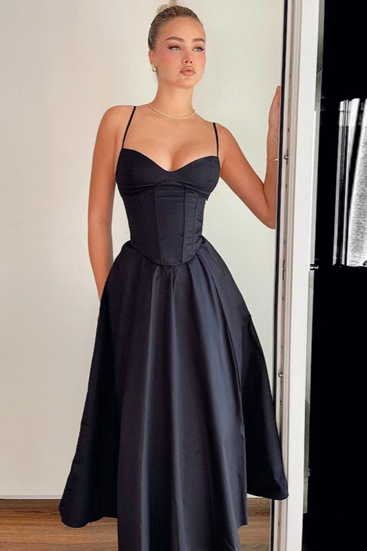 Elegant Black Slip Bodycon Birthday Dress