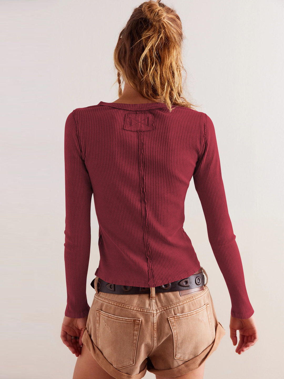 Buttoned Ribbed Knit Cardigan 11