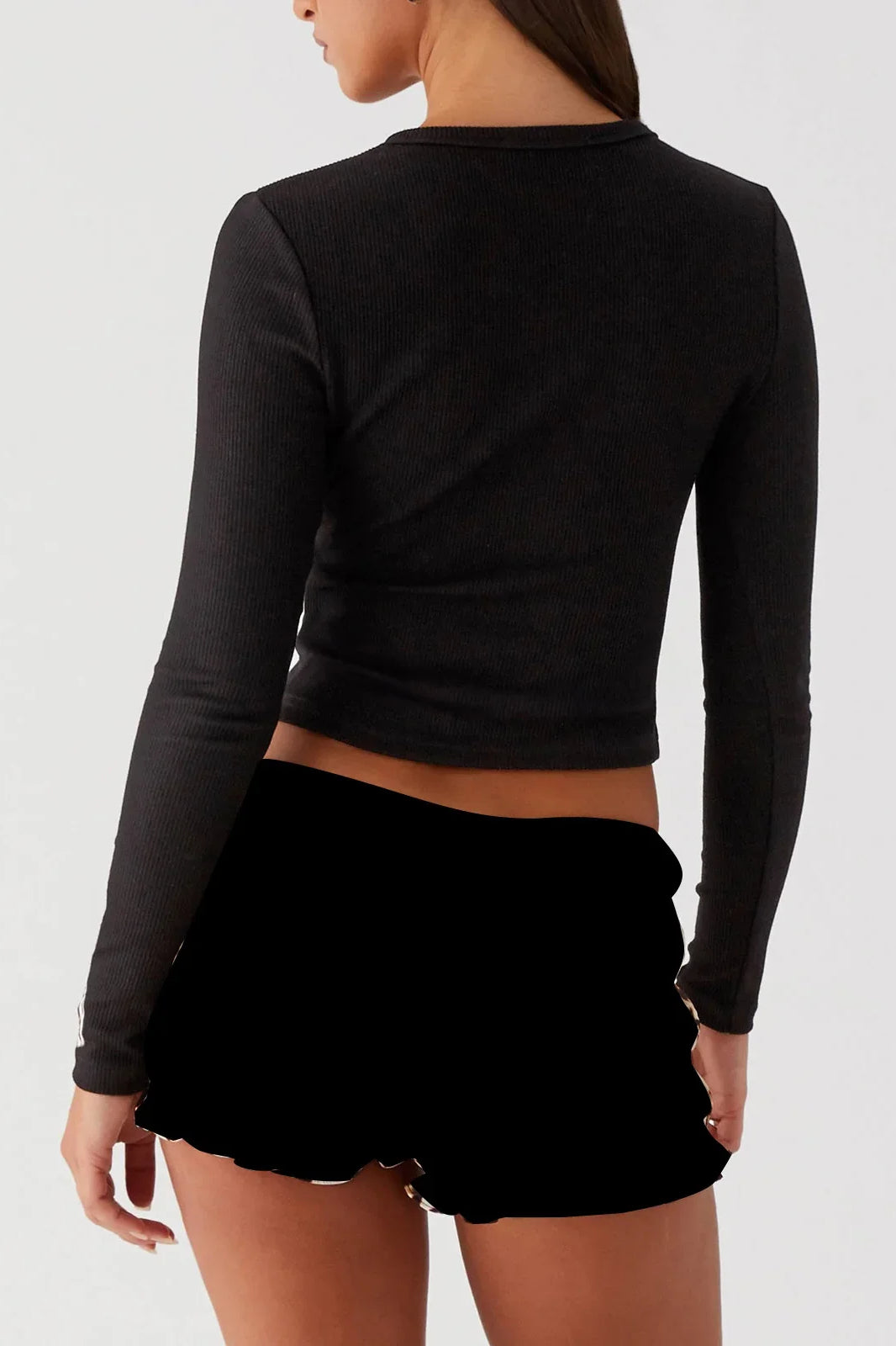 Knit Ribbed Button Front Crop Cardigan 6