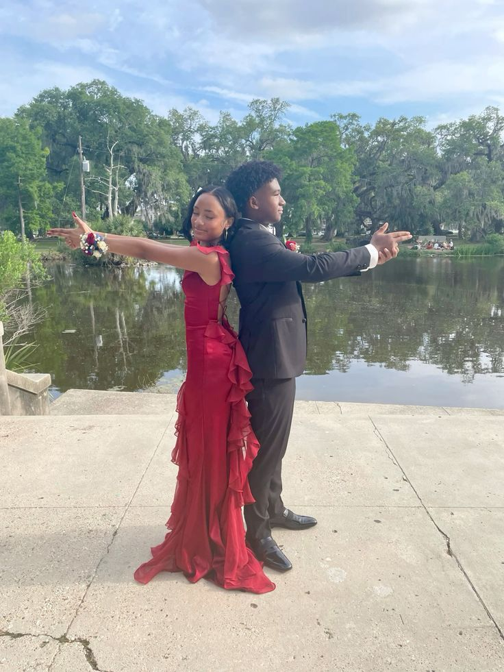 Red Simple Prom Dress Sexy Graduation Dress Evening Dress - Fashionpara