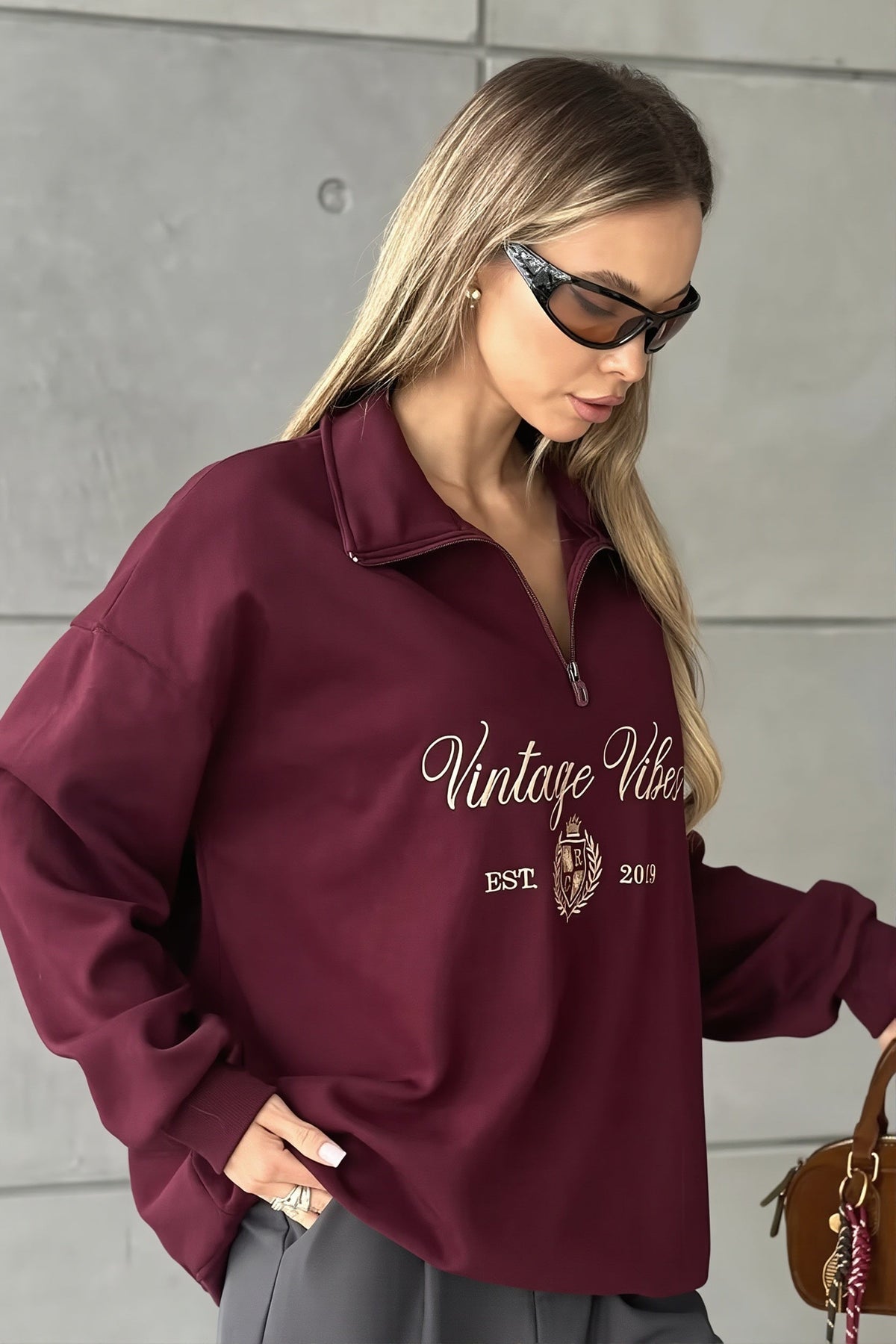Vintage Vibes Quarter Zip Sweatshirt 4