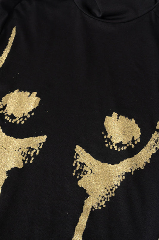 Fashion 3D Body Print High Neck Maxi Dress