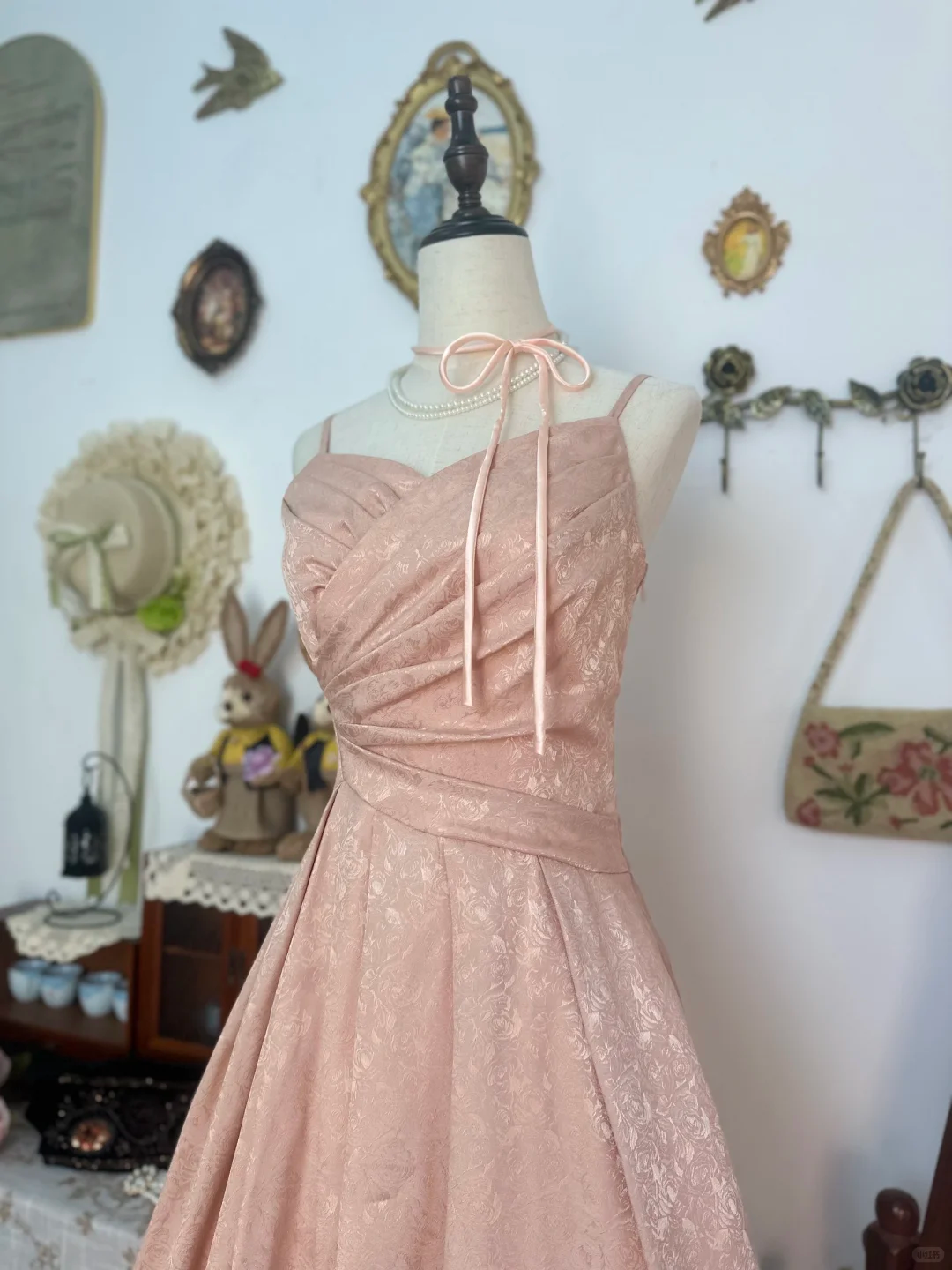 Pretty Spaghetti Straps Pink Satin Print Floral A Line Short Homecoming Dress Birthday Dress D530