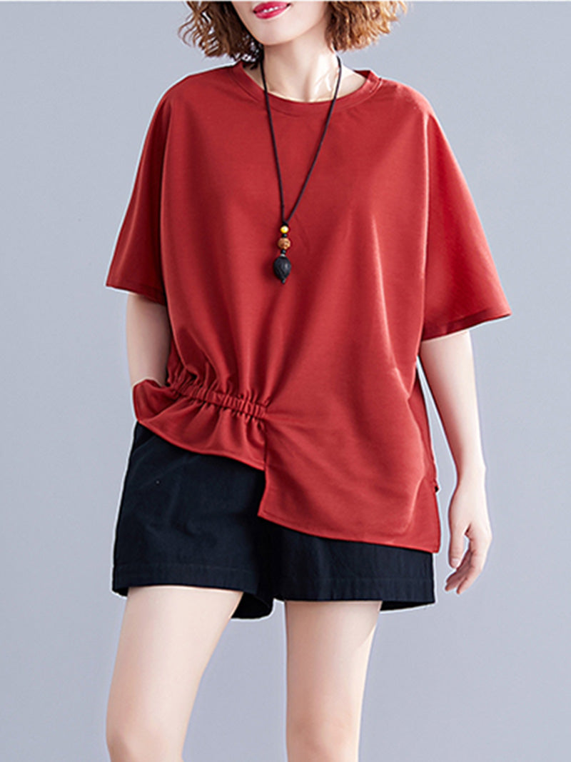 Lover's Leap Elastic Waist Style Basic Tops - Fashionpara