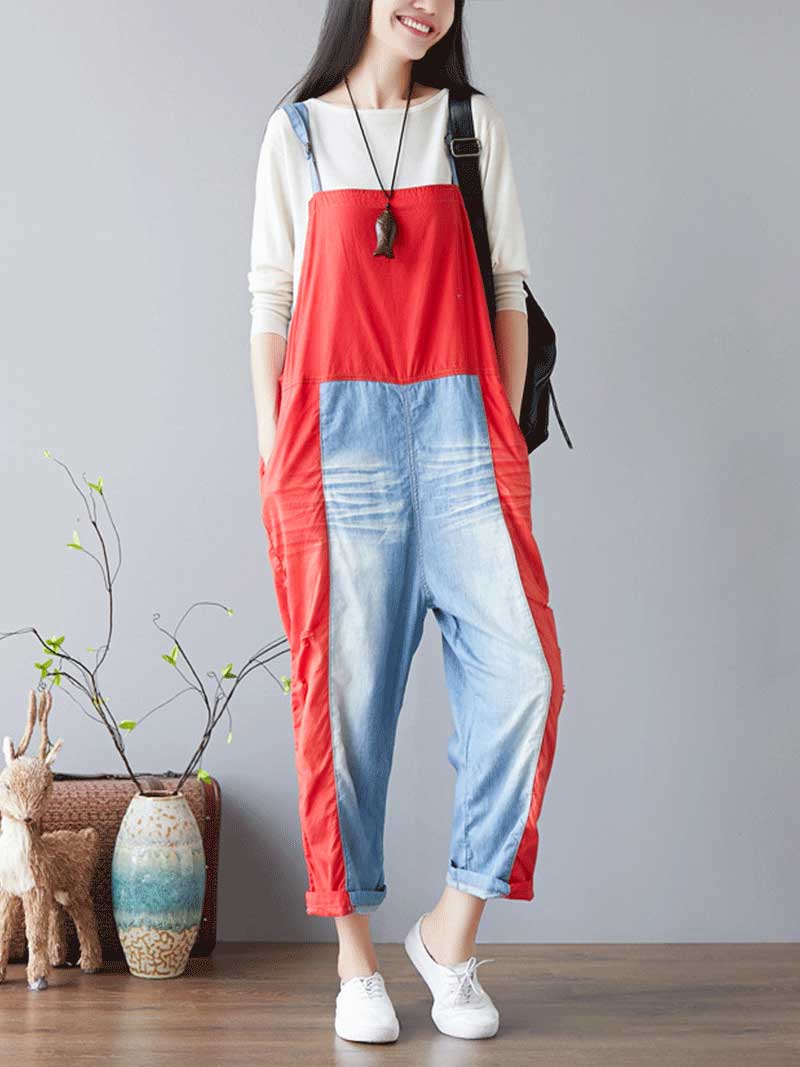 Call Me Crazy Denim Overall Dungarees - Fashionpara