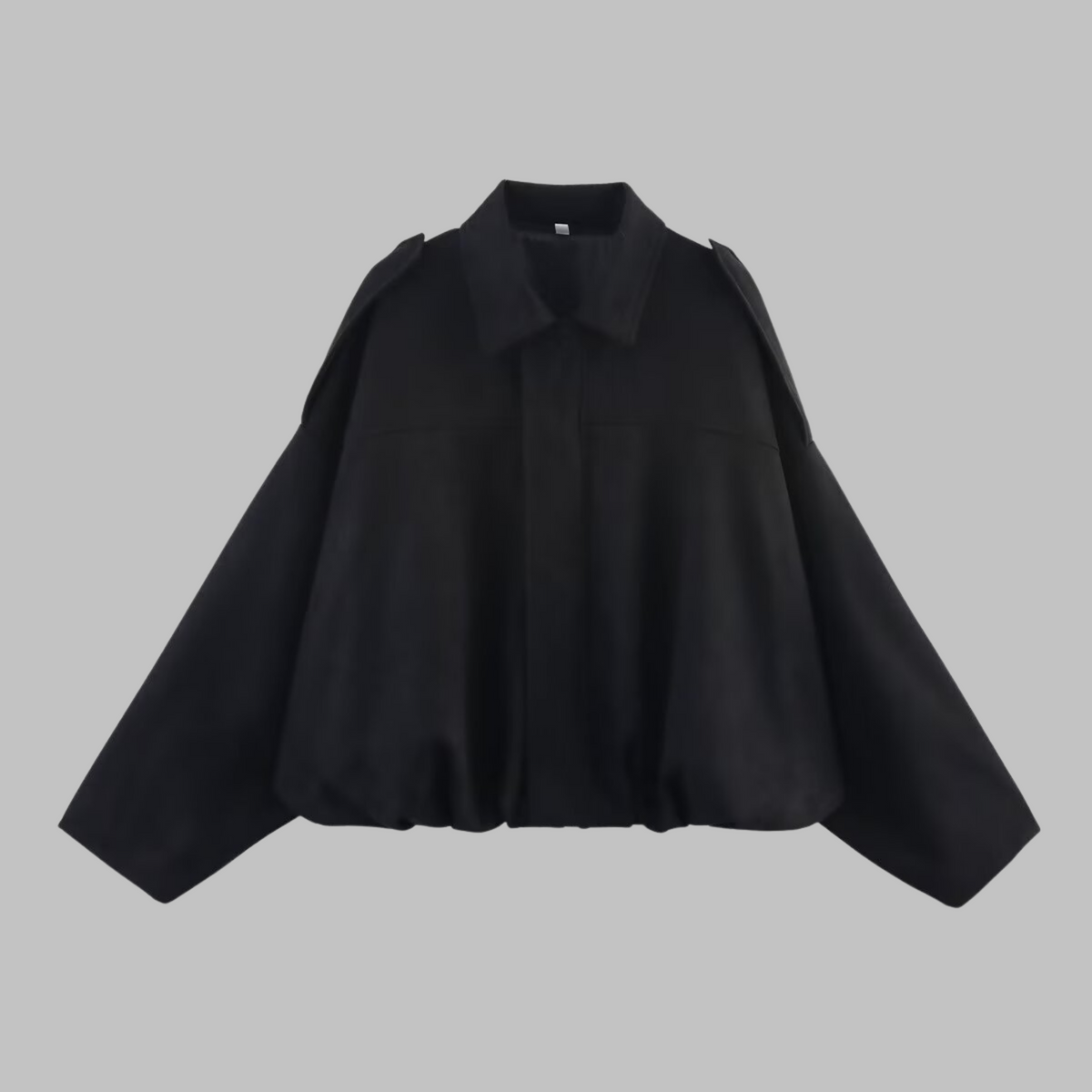 Suede Look Collared Drop Shoulder Bubble Hem Jacket 5