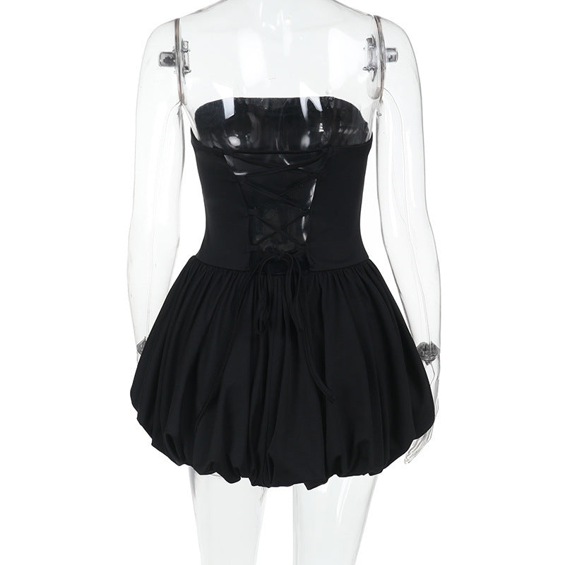 Strapless Fit-and-Flare Bubble-Hem Mini Dress 31