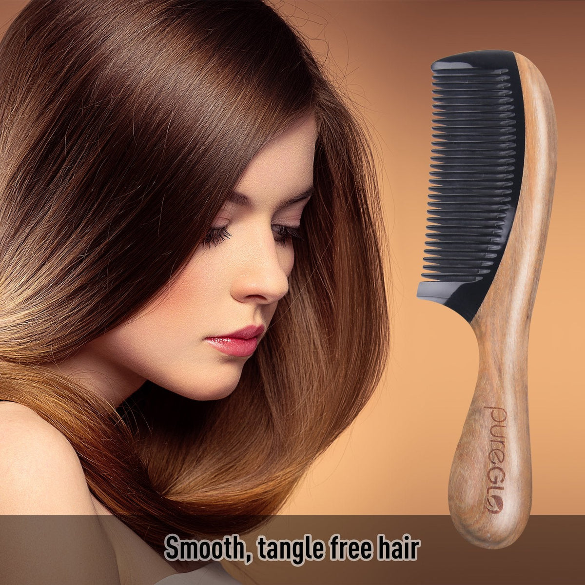 No-static Wooden Fine Tooth Hair Comb