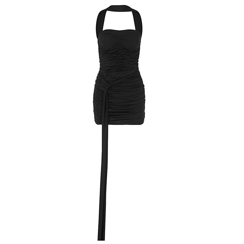 Strapless Ruched Draped Sash-Tie Bodycon Mini Dress 7