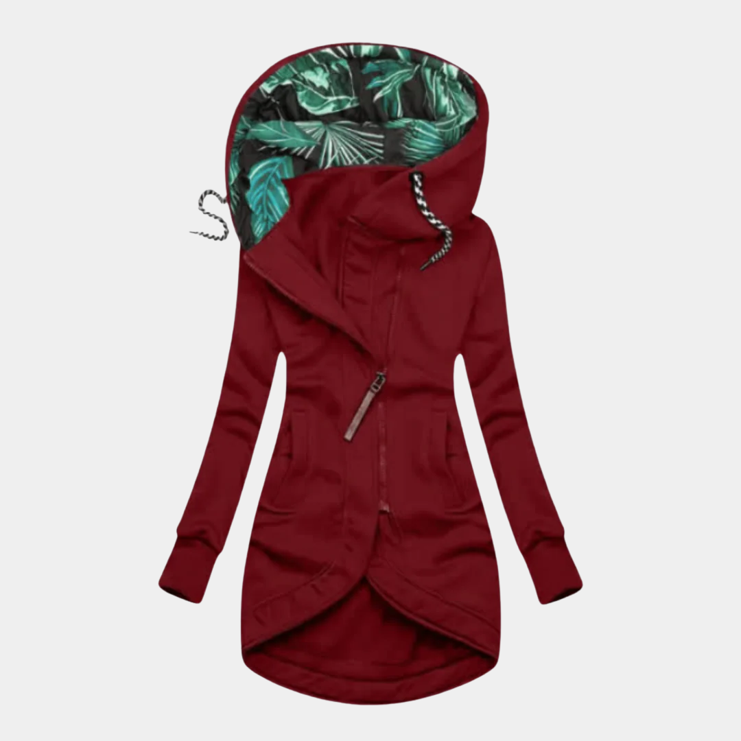 Hooded Zip Front Drawstring Longline Jacket 6