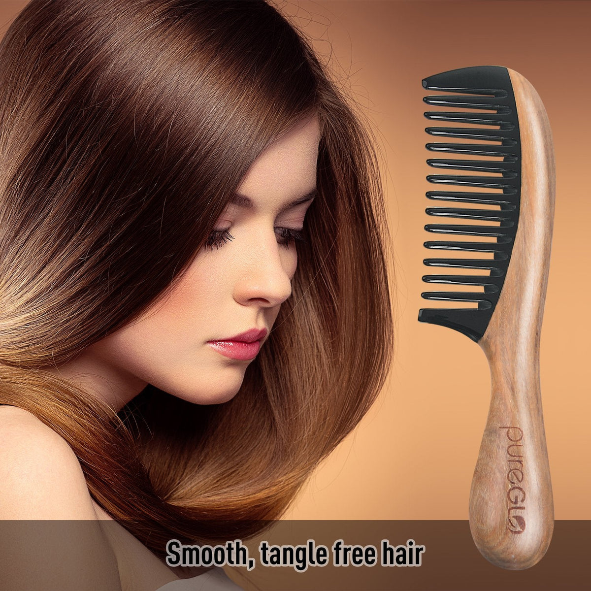 Anti-static Horn Wide Tooth Hair Comb