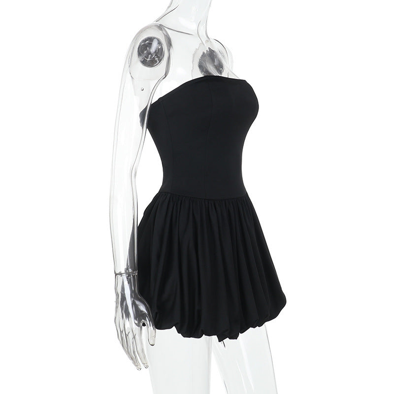 Strapless Fit-and-Flare Bubble-Hem Mini Dress 7