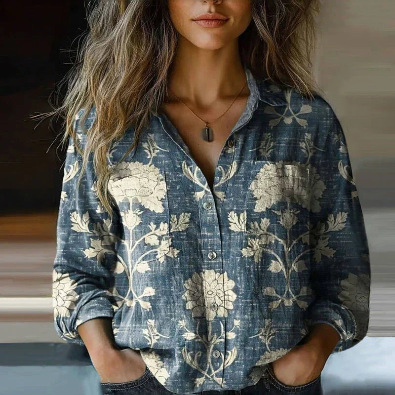 Bandana Patchwork Print Collared Long Sleeve Button Shirt 4