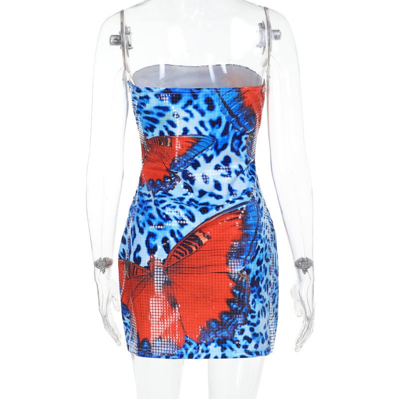 Carlini Mini Dress-Blue