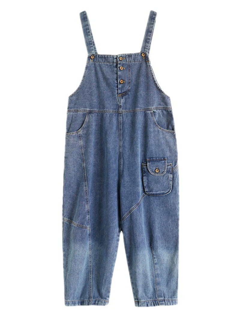 Follow Your Heart Denim High Waist Overall Dungarees - Fashionpara