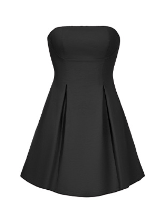 Strapless Box-Pleated Fit-and-Flare Mini Dress 7