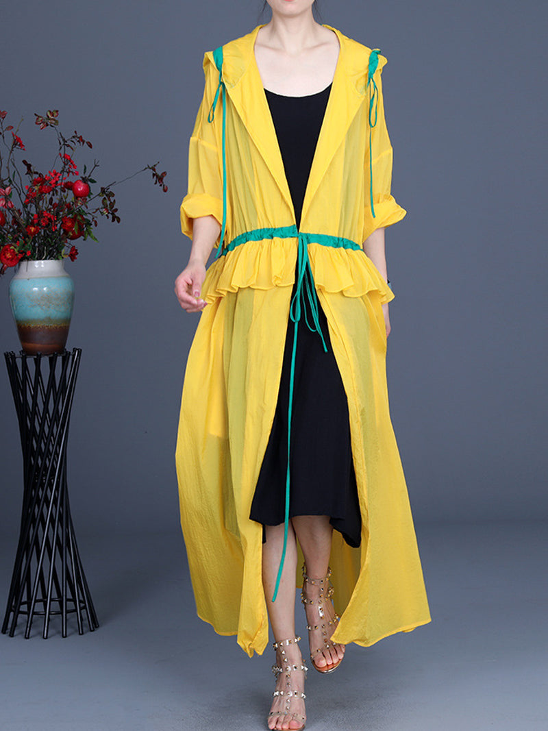 Hooded Open-Front Longline Duster Coat 3
