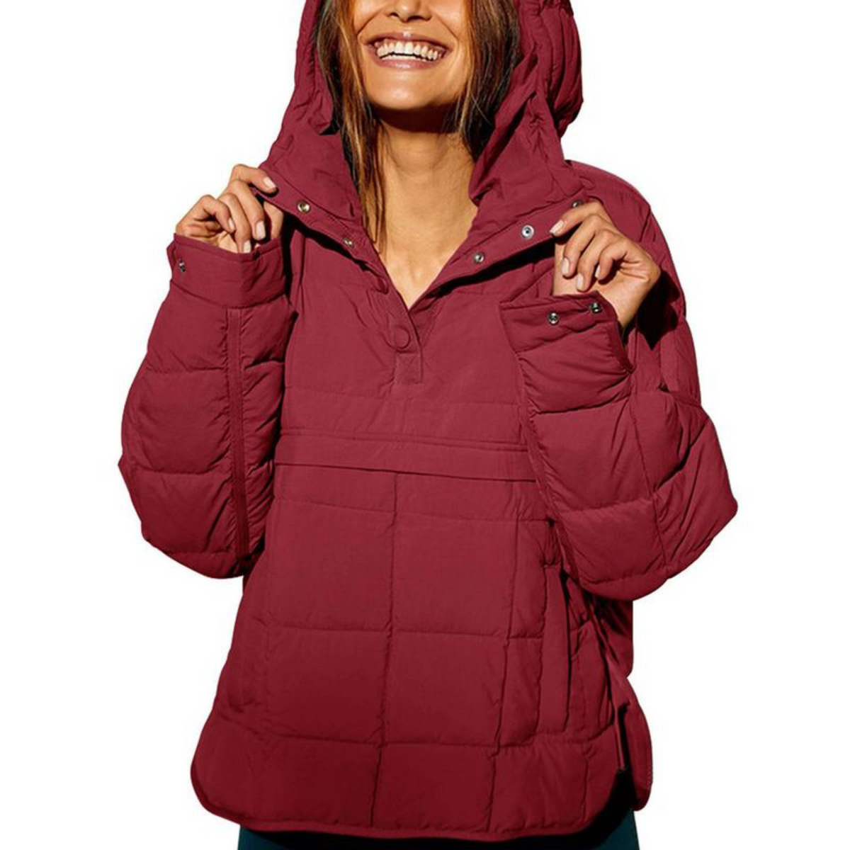 Quarter Button Quilted Pullover Jacket 3