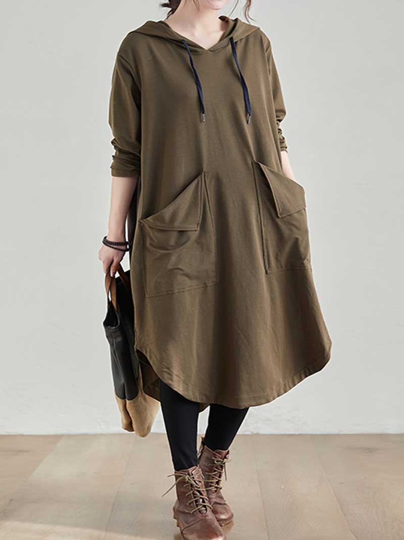 Bonjour Mi Amor Hooded Midi Dress - Fashionpara