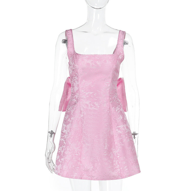 Jacquard Square-Neck Fit-and-Flare Mini Dress 7