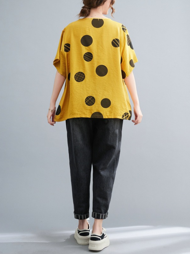 The Natural Cotton Round Neck Tops - Fashionpara