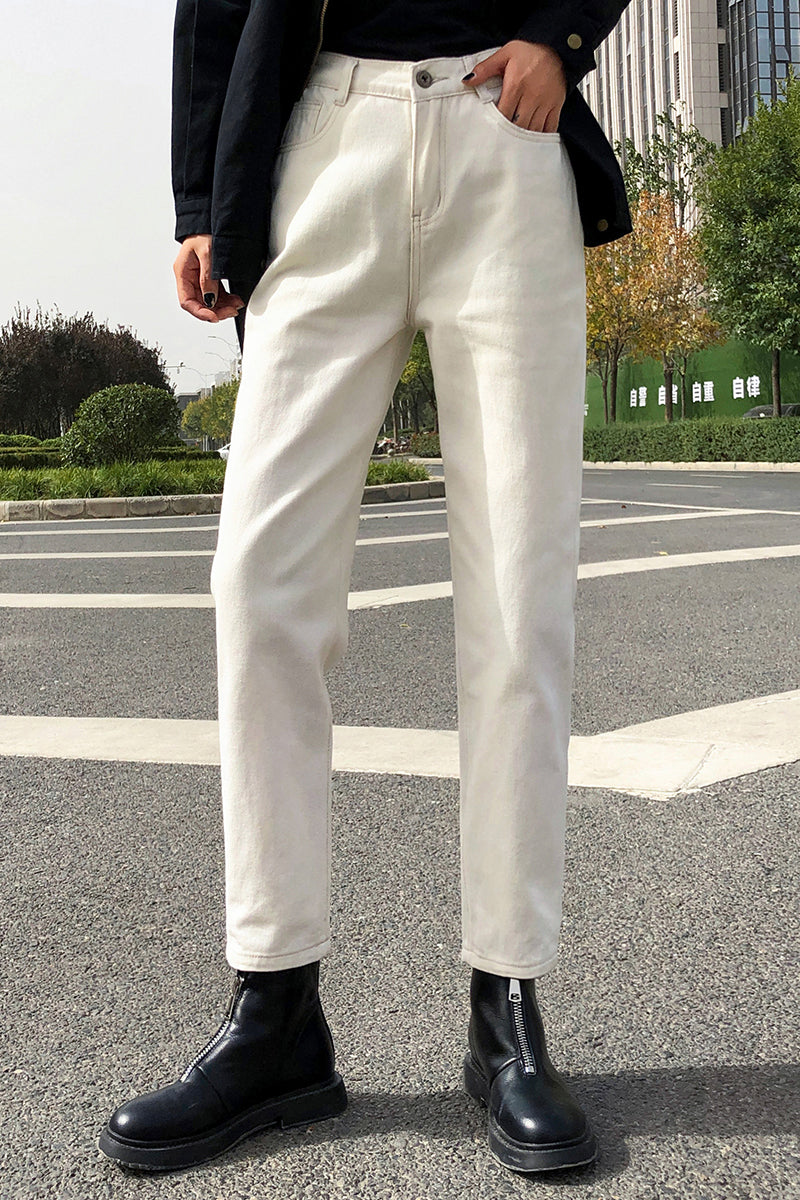 KittenAlarm - 4 Colors Elastic Waist Long Jeans Pants