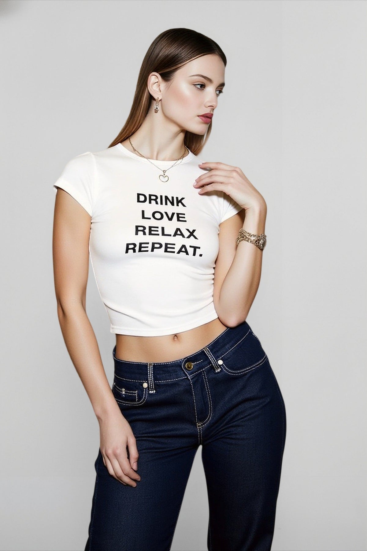 Letter Print Crop Top