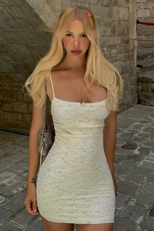 Lace Scoop Neck Bodycon Mini Dress 6