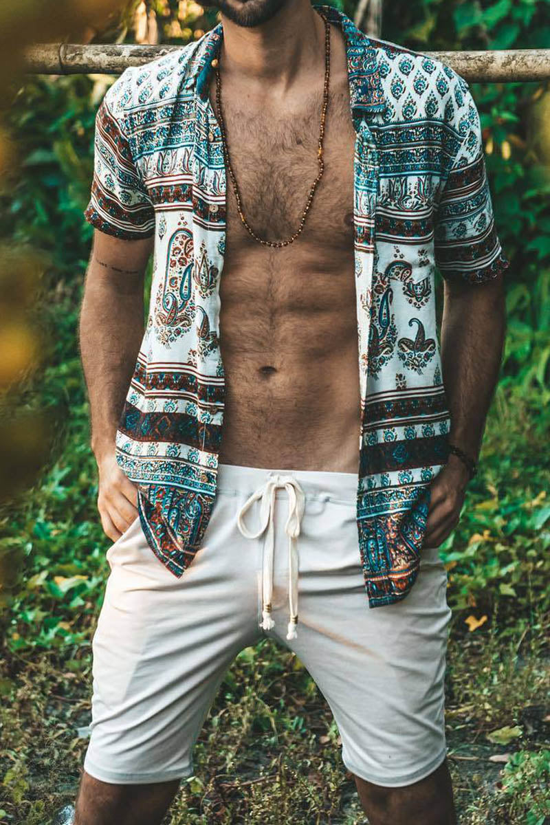 Men's Hawaiian Print Shirt  Fashionpara