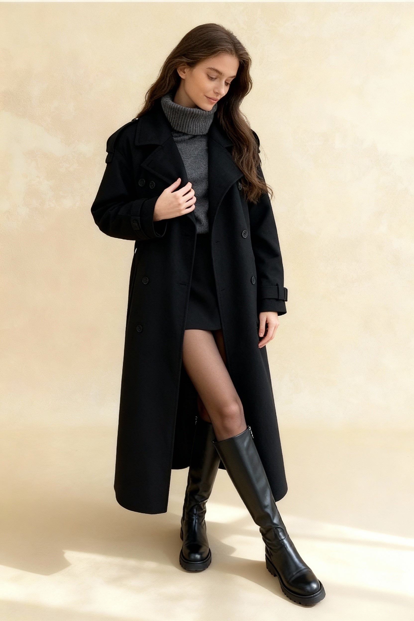 Thicken Double Button Lapel Coat - Fashionpara