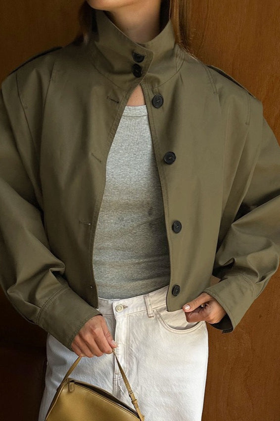 High Neck Long Sleeve Jacket