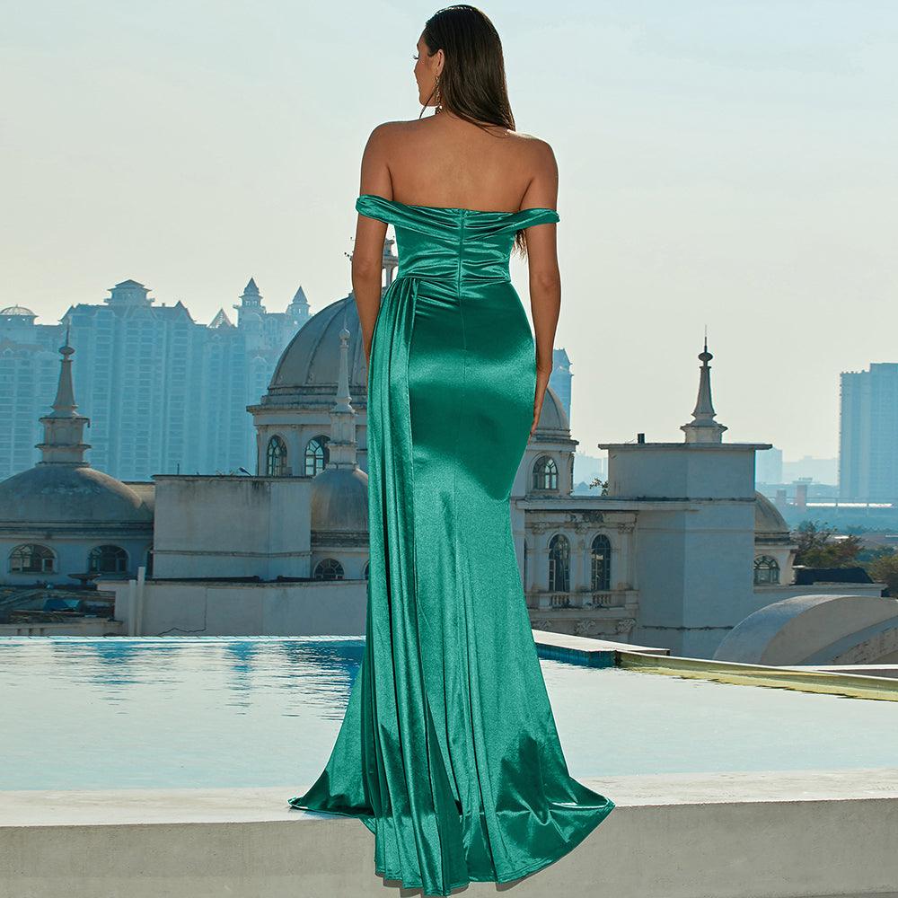 Satin Royale Ribboned Bodycon Dress - Fashionpara