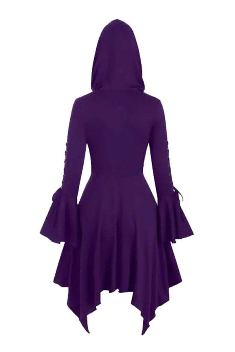 Halloween Party Cosplay Women Costume Medieval Cloak Hooded Gothic Vintage Dress - Fashionpara