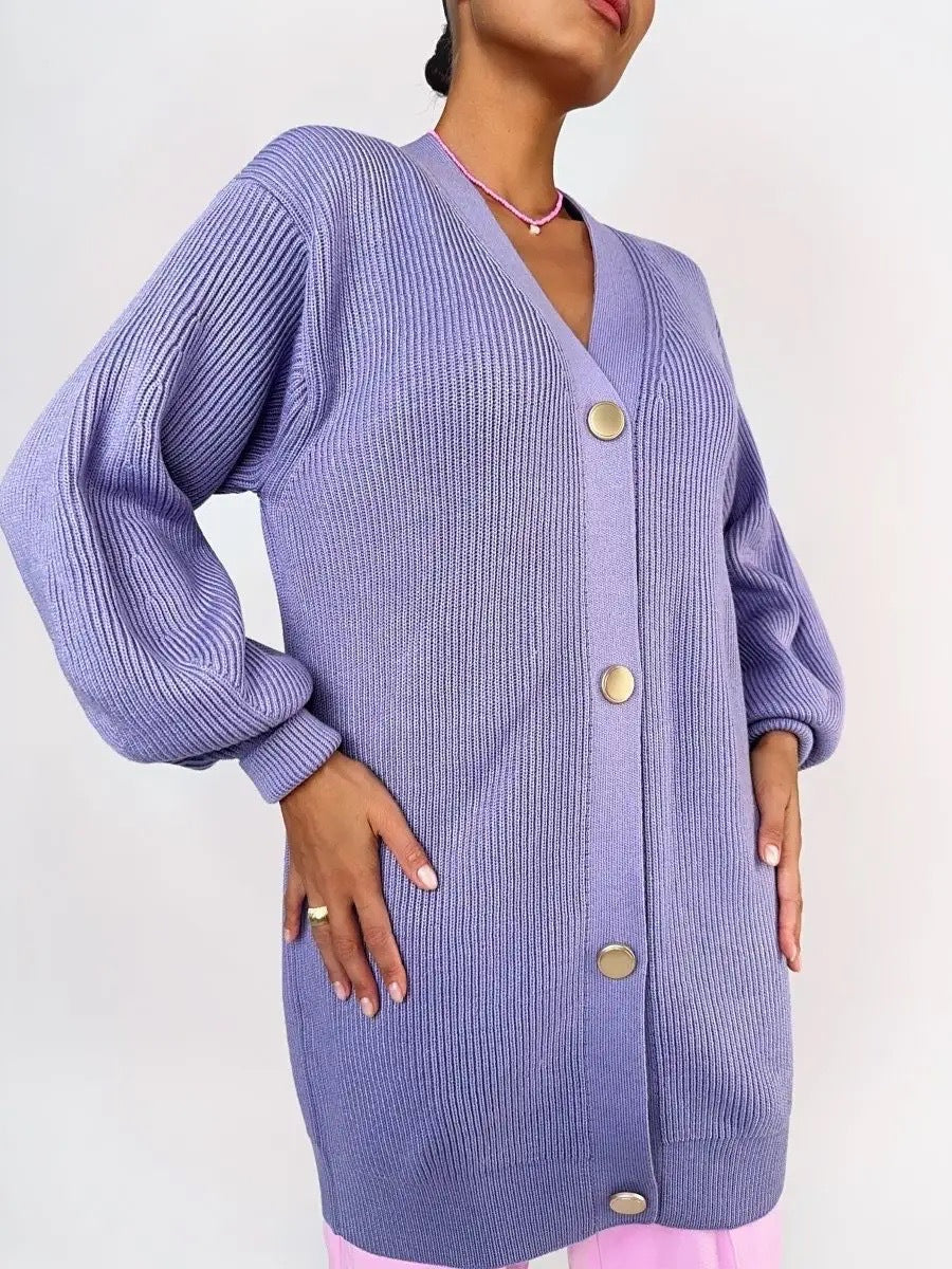 Chic Solid Loose Knit Cardigan for Effortless Style