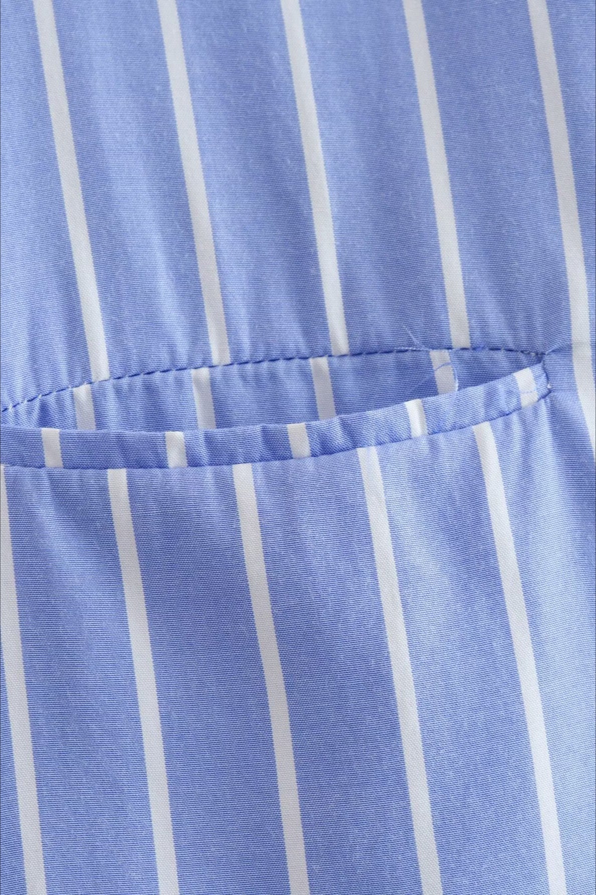 Striped Long Sleeve Loose Short Shirt Blouse