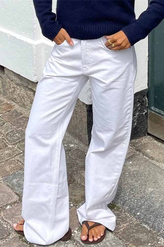 Star Print Loose Wide Leg Jeans
