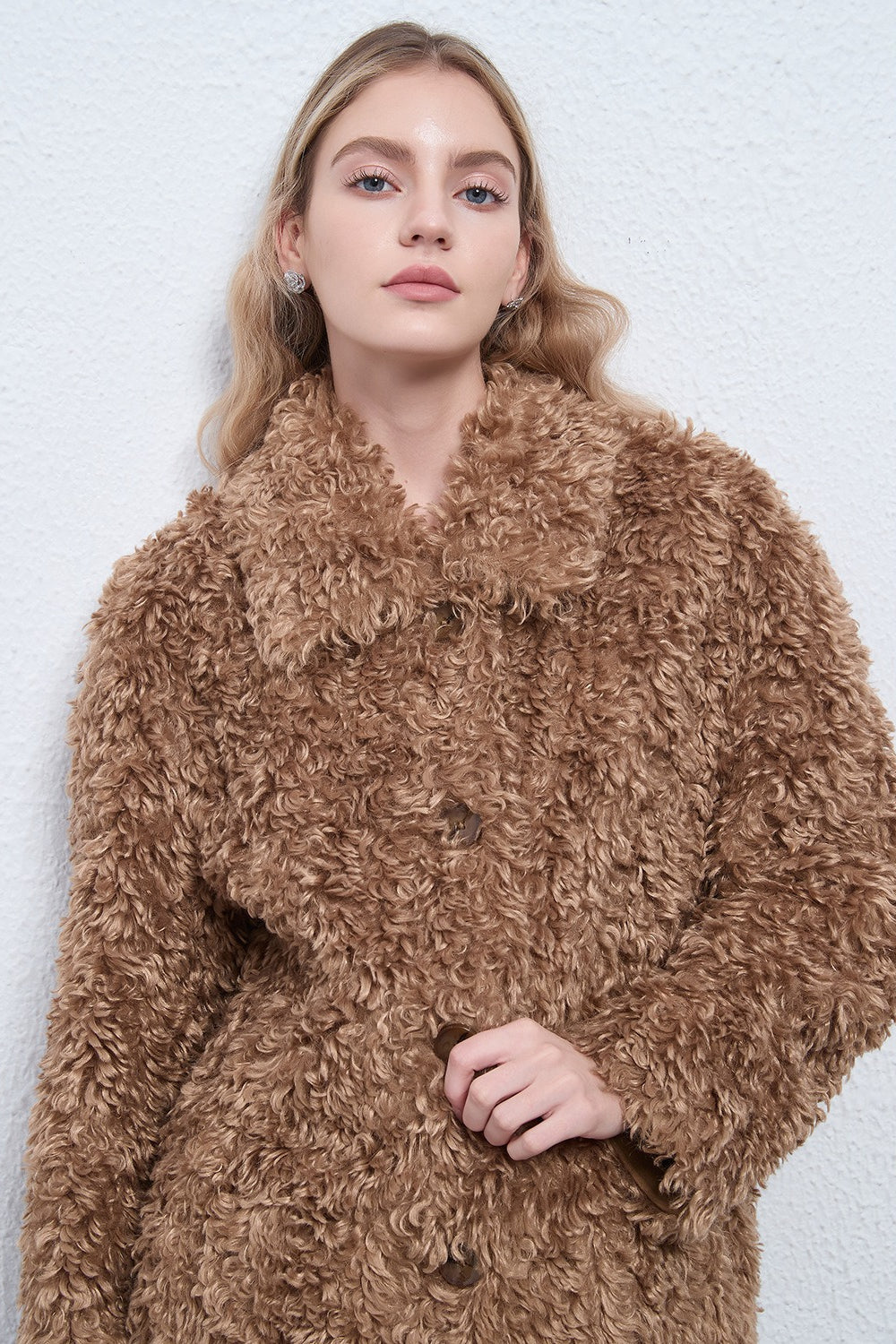 Solid Warm Button Notched Collar Coat 2