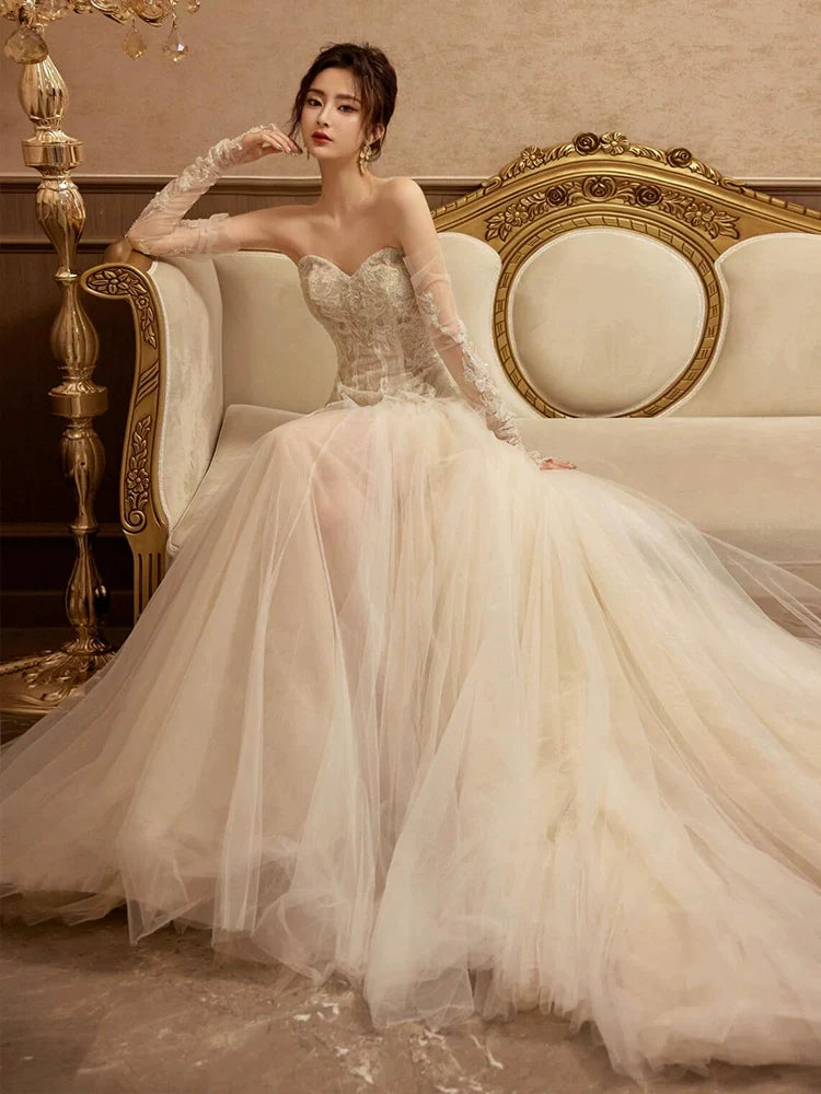 Sexy Mermaid Long Wedding Dress Evening Party Dresses