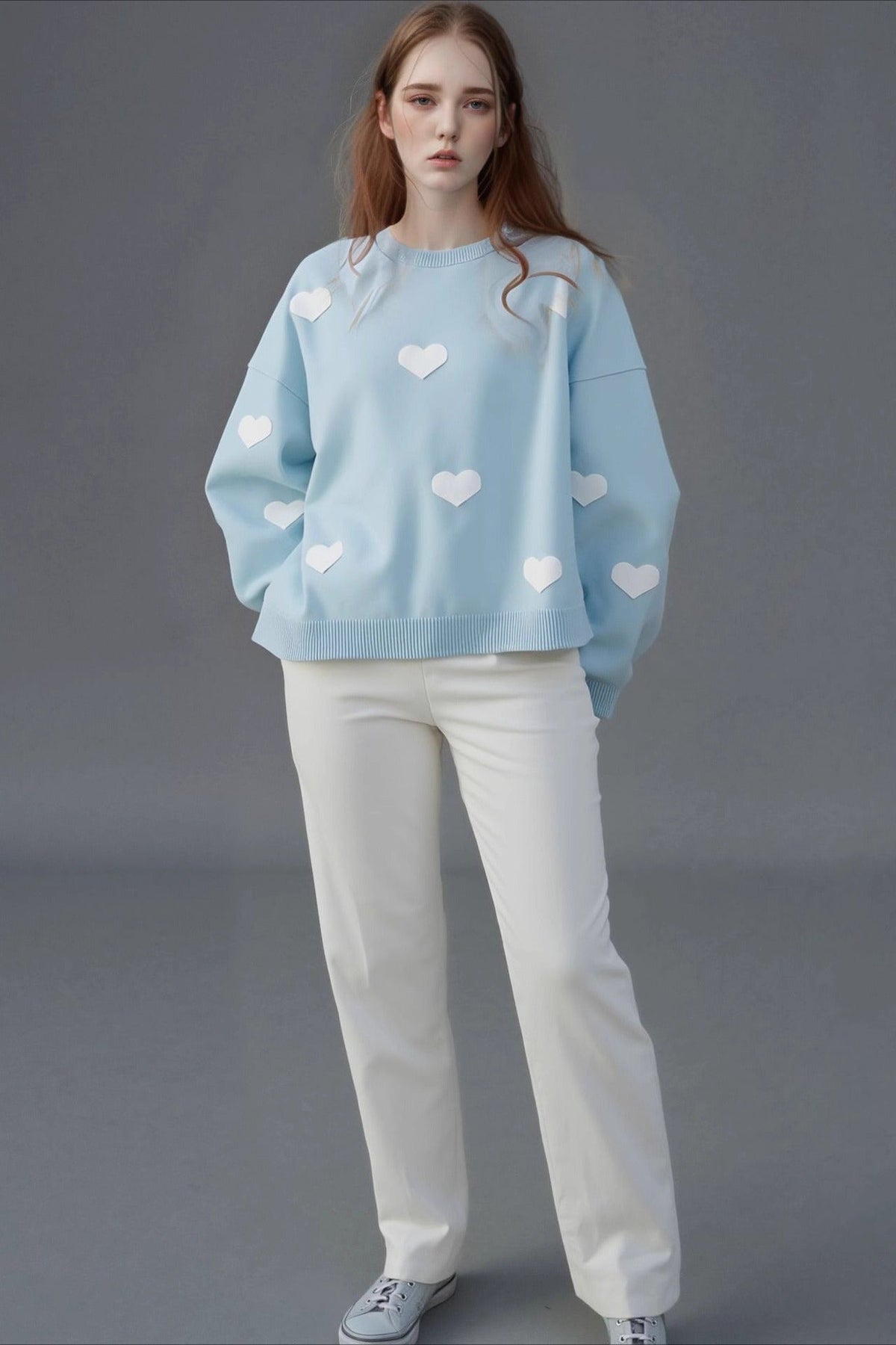 Heart Jacquard Knit Sweater