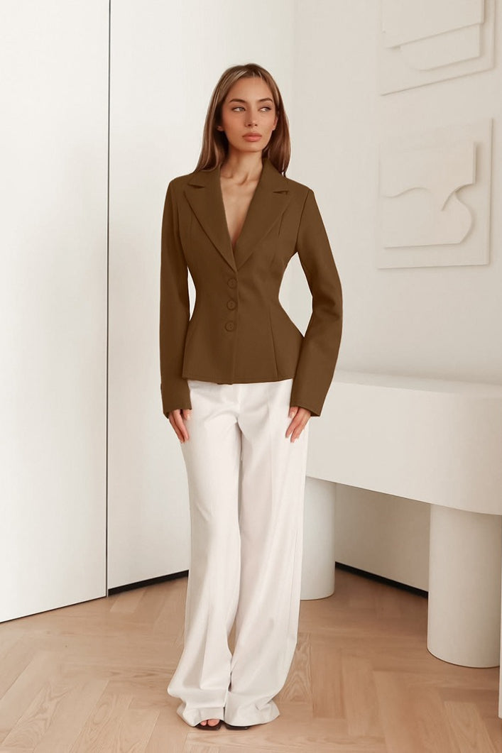 Office Pleated Waist Blazer 7
