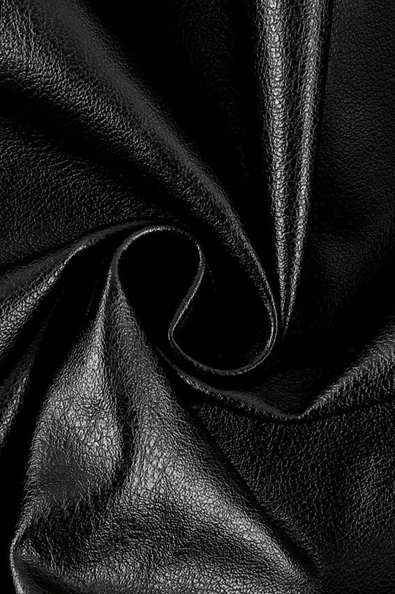 Cropped Stand Collar Faux Leather Jacket 5