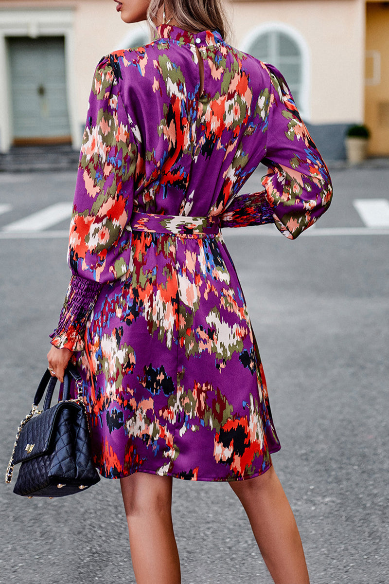 Leg of Lamb Sleeve Half Turtleneck Dress