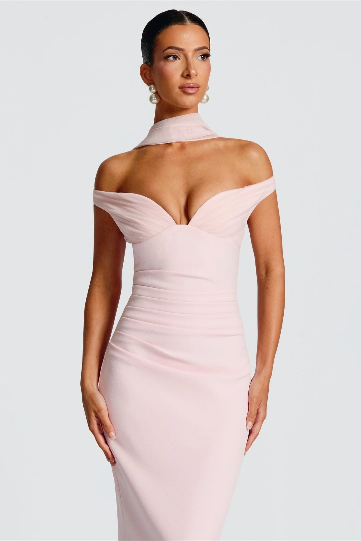 Draped Off-Shoulder Sweetheart Mermaid Maxi Gown 6