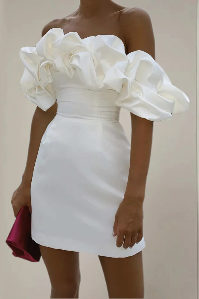 Puff Collar Slim Fit Party Evening Party Dress