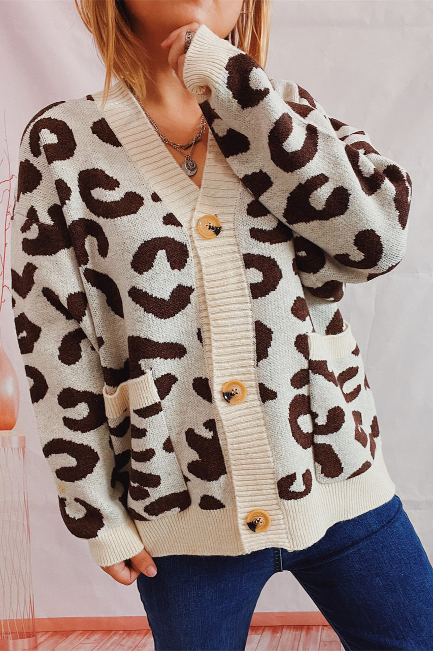 Stylish Leopard Print Long Sleeve Cardigan for Effortless Chic