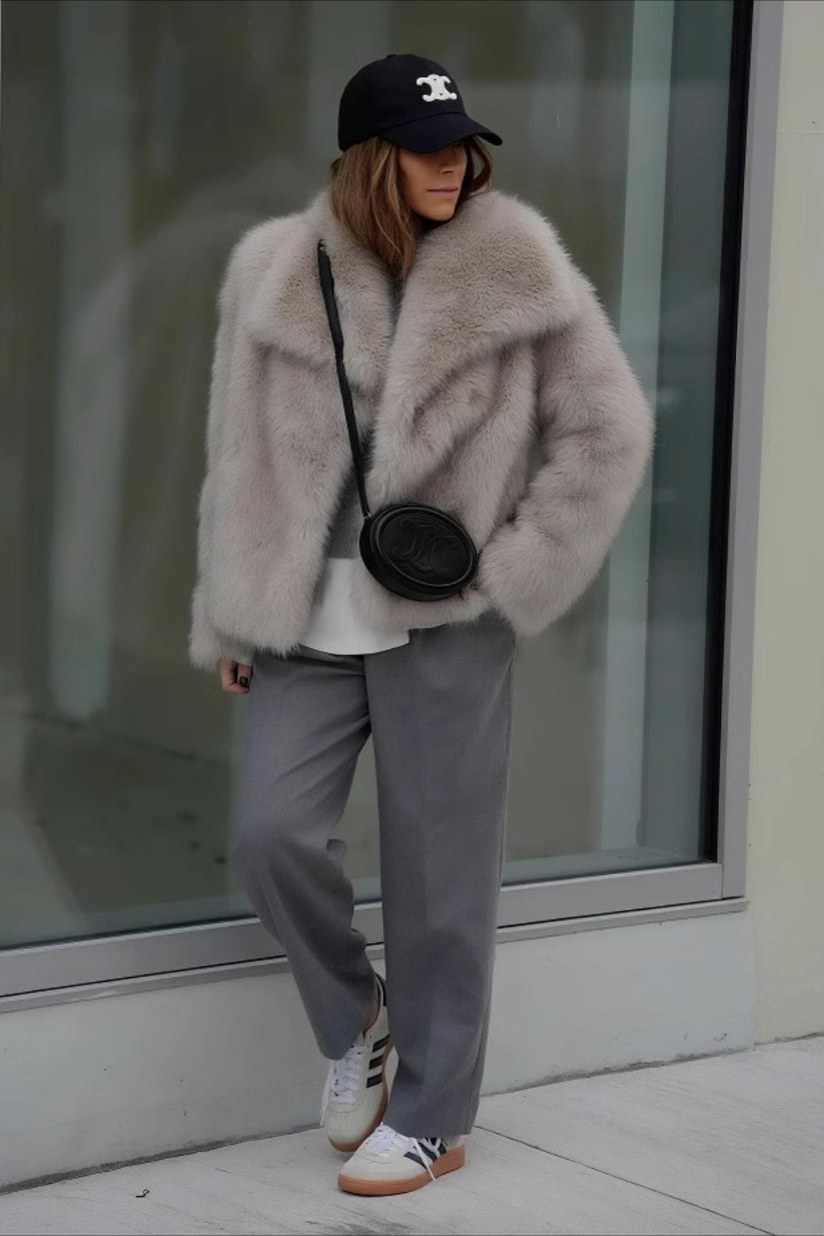 Winter Fashion Faux Fur Coat