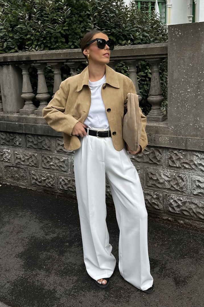 Casual Brown Suede Jacket