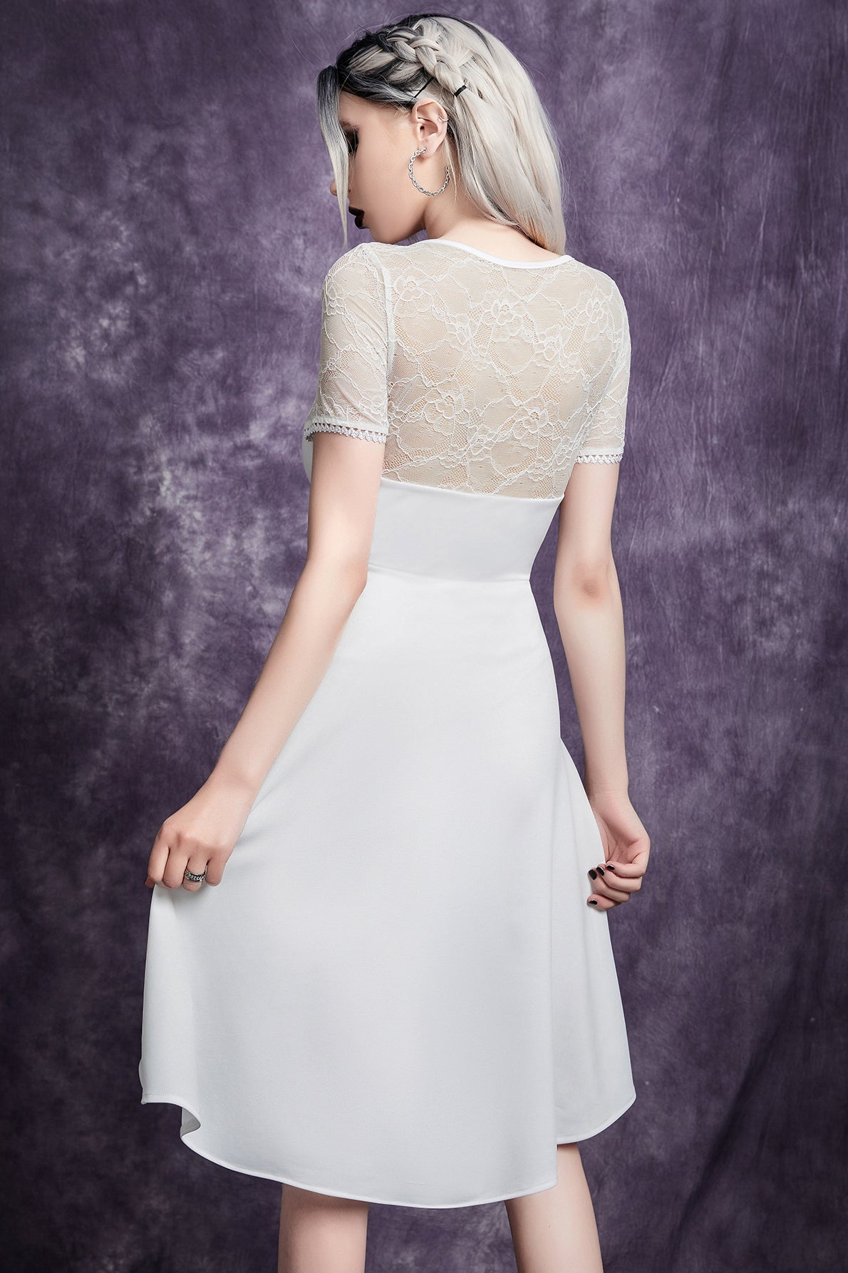 Front Tie Lace Gothic Dress