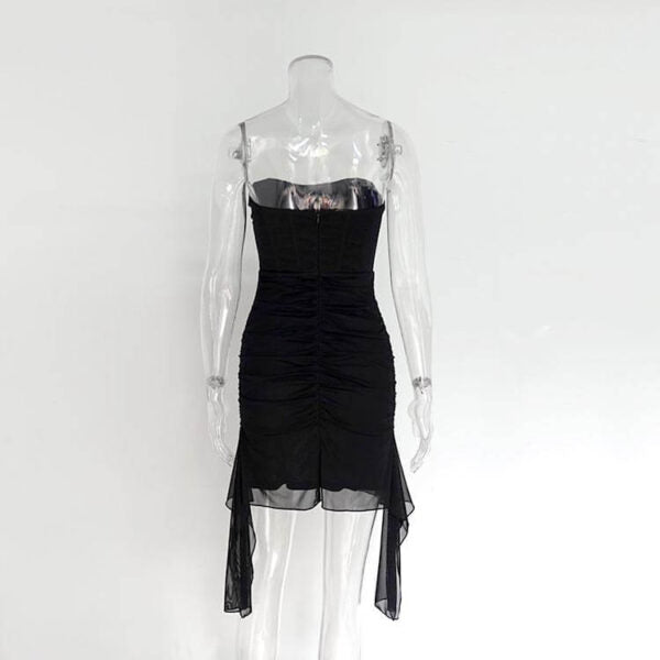Strapless Boned Corset Ruched Handkerchief-Hem Mini Dress 6