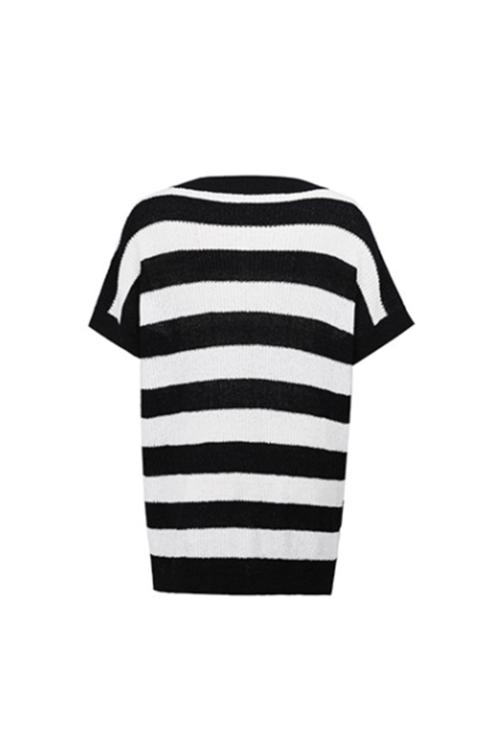 RadyRin V-Neck Striped Sweater for Effortless Style